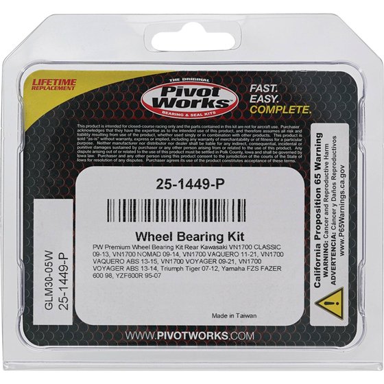 TIGER 1050 (2007 - 2012) wheel bearing kit rear | All Balls