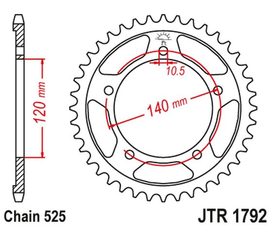 BONNEVILLE T100 (2000 - 2015) rear steel sprocket - 47 teeth, 525 pitch, black | JT Sprockets