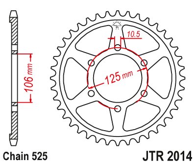 BONNEVILLE 1200 SPEEDMASTER (2018 - 2021) steel rear sprocket | JT Sprockets