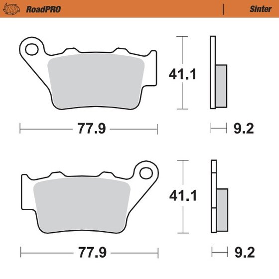 STREET TRIPLE 675 R (2009 - 2015) sintered rear brake pad | MOTO-MASTER