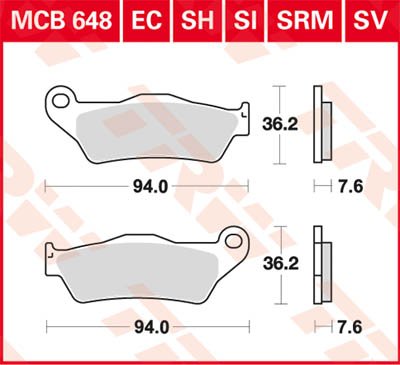 TIGER 800 XRX (2018 - 2020) allround organic standard brake pad | TRW