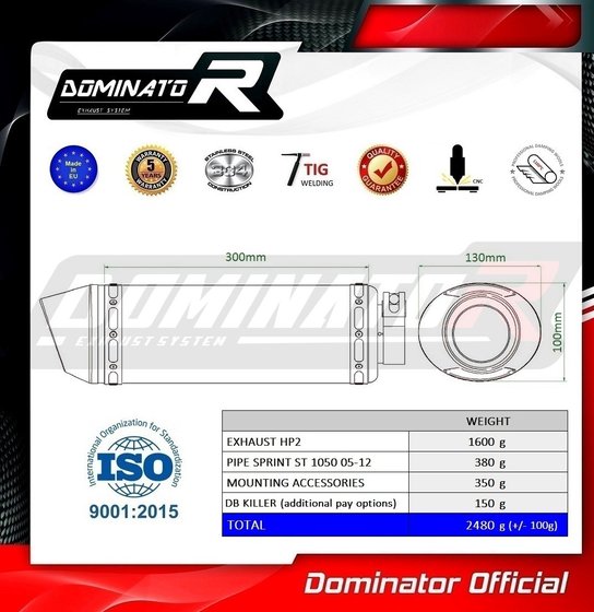 SPRINT ST 1050 (2005 - 2012) exhaust silencer hp2 | Dominator