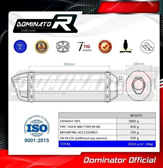 TIGER 900 (1999 - 2000) exhaust silencer hp1 | Dominator