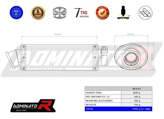 DAYTONA 675 (2012 - 2012) exhaust silencer oval | Dominator