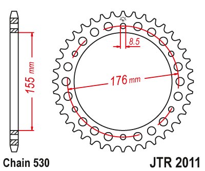 SPRINT GT 1050 (2011 - 2018) rear sprocket 45 tooth pitch 530 si | JT Sprockets