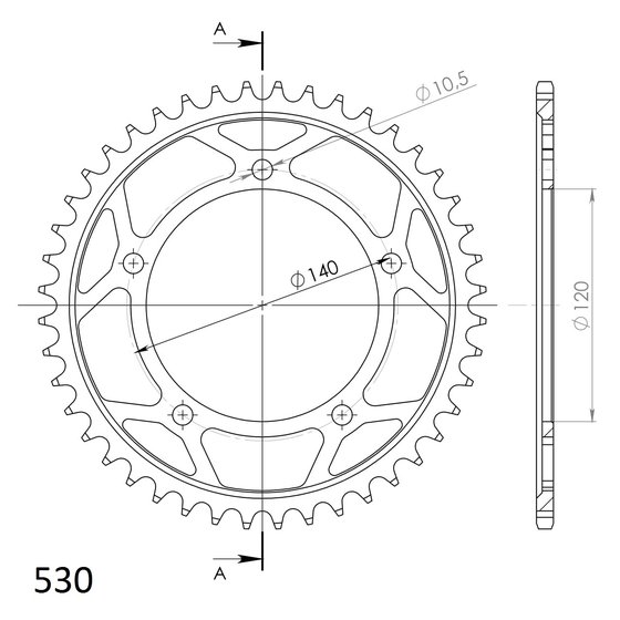 TIGER 1050 (2007 - 2010) supersprox / jt rear sprocket 1800.44 | Supersprox