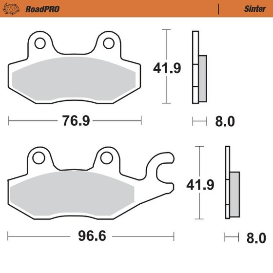 TIGER 955 (2002 - 2006) sintered rear brake pad | MOTO-MASTER