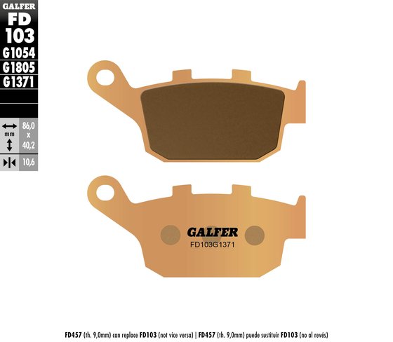 TIGER 800 XCA (2011 - 2020) street sinter brake pads for rear of honda, kawasaki, triumph, and yamaha | GALFER