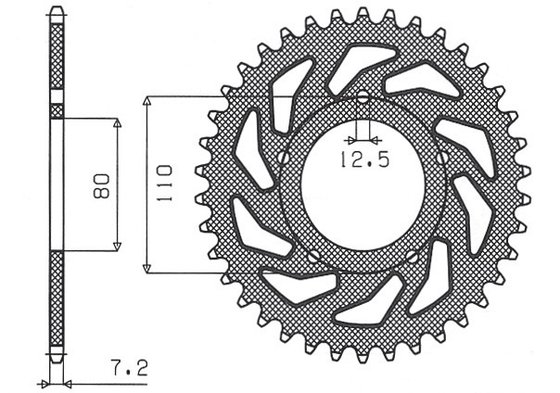 BONNEVILLE AMERICA (2002 - 2018) rear steel sprocket - 42 teeth, 525 pitch | SUNSTAR SPROCKETS