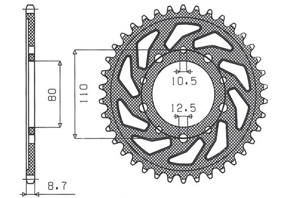 SPRINT 900 (1993 - 1999) rear steel sprocket - 46 teeth, 530 pitch | SUNSTAR SPROCKETS