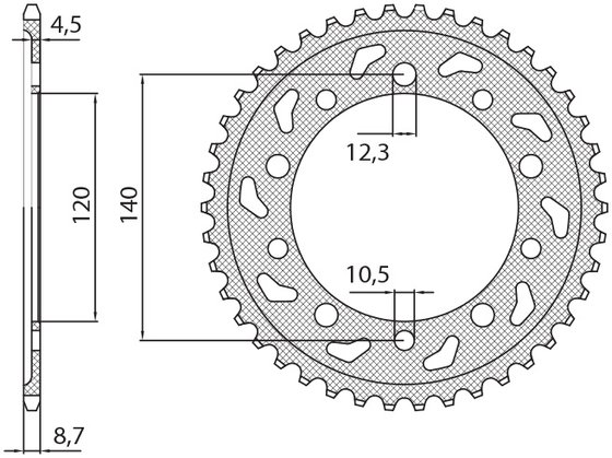 TIGER 955 (2002 - 2006) rear steel sprocket - 40 teeth, 530 pitch | SUNSTAR SPROCKETS