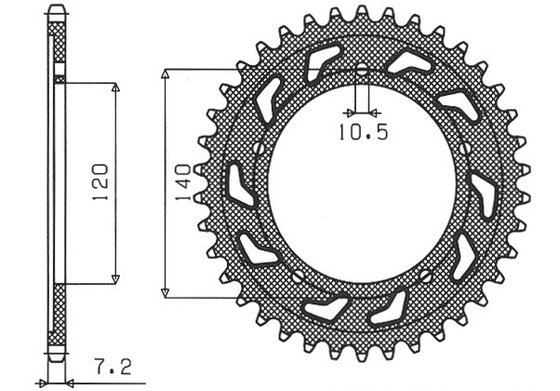 TT 600 (2000 - 2003) rear steel sprocket - 43 teeth, 525 pitch | SUNSTAR SPROCKETS