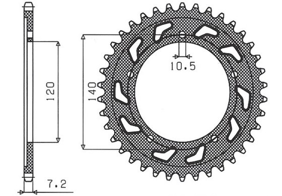 DAYTONA 600 (2003 - 2004) rear steel sprocket - 50 teeth, 525 pitch | SUNSTAR SPROCKETS