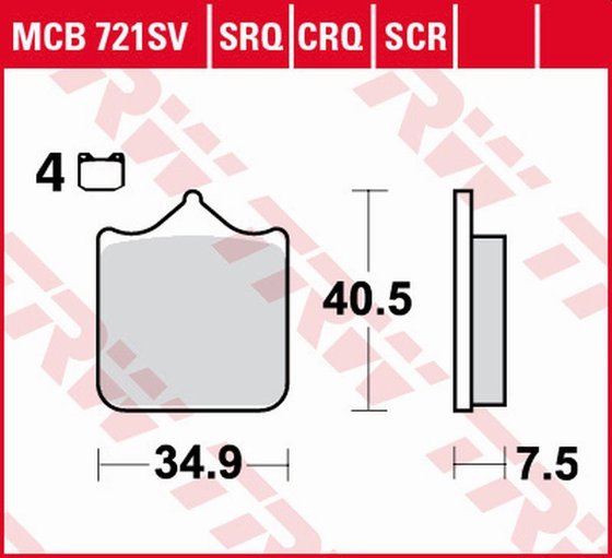 SPEED TRIPLE 1050 (2005 - 2016) hyper-carbon racing brake pad | TRW