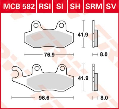 SCRAMBLER 865 (2006 - 2016) universalios organinės standartinės stabdžių trinkelės | TRW