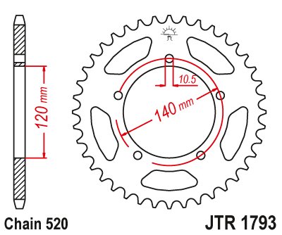 SCRAMBLER 865 (2016 - 2017) plieninė galinė žvaigždutė | JT Sprockets