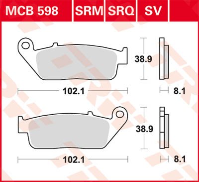 BONNEVILLE T100 (2001 - 2022) universalios organinės standartinės stabdžių trinkelės | TRW