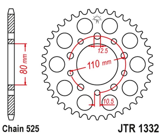 SPEEDMASTER (2003 - 2016) galinė atsarginė žvaigždutė - 45 dantys 525 pitch black | JT Sprockets