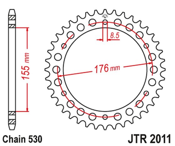 SPRINT ST 955 (1999 - 2004) galinė atsarginė žvaigždutė - 43 dantys | JT Sprockets