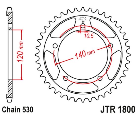 TIGER 955 (2002 - 2006) galinė plieninė žvaigždutė - 42 dantys | JT Sprockets