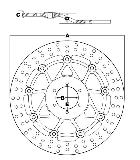 DAYTONA 955 (1999 - 2006) fixed rear brake rotor - 220 round shape | TRW