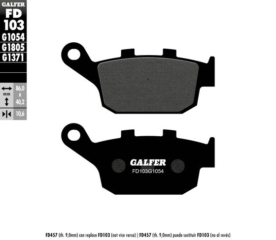 DAYTONA 955 (1999 - 2006) semi-metal brake pads for rear of hon/kaw/tri/yam | GALFER